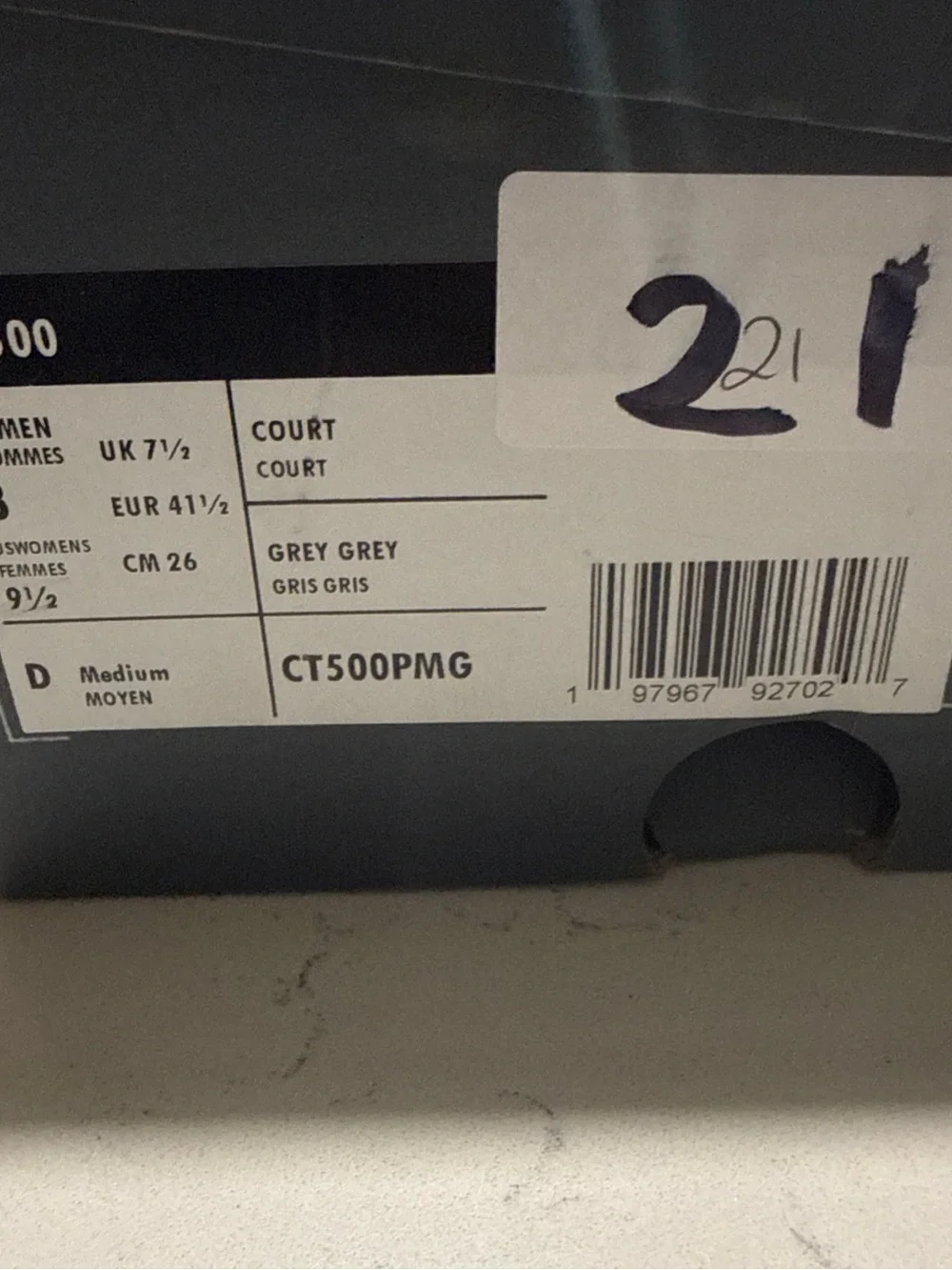 New Balance T500 Court Grey CT500PMG Men Size 8 / Women Size 9.5 Sneakers⁠